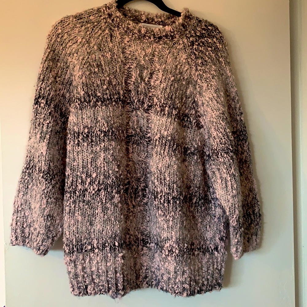 Pink,gray, and black sweater
